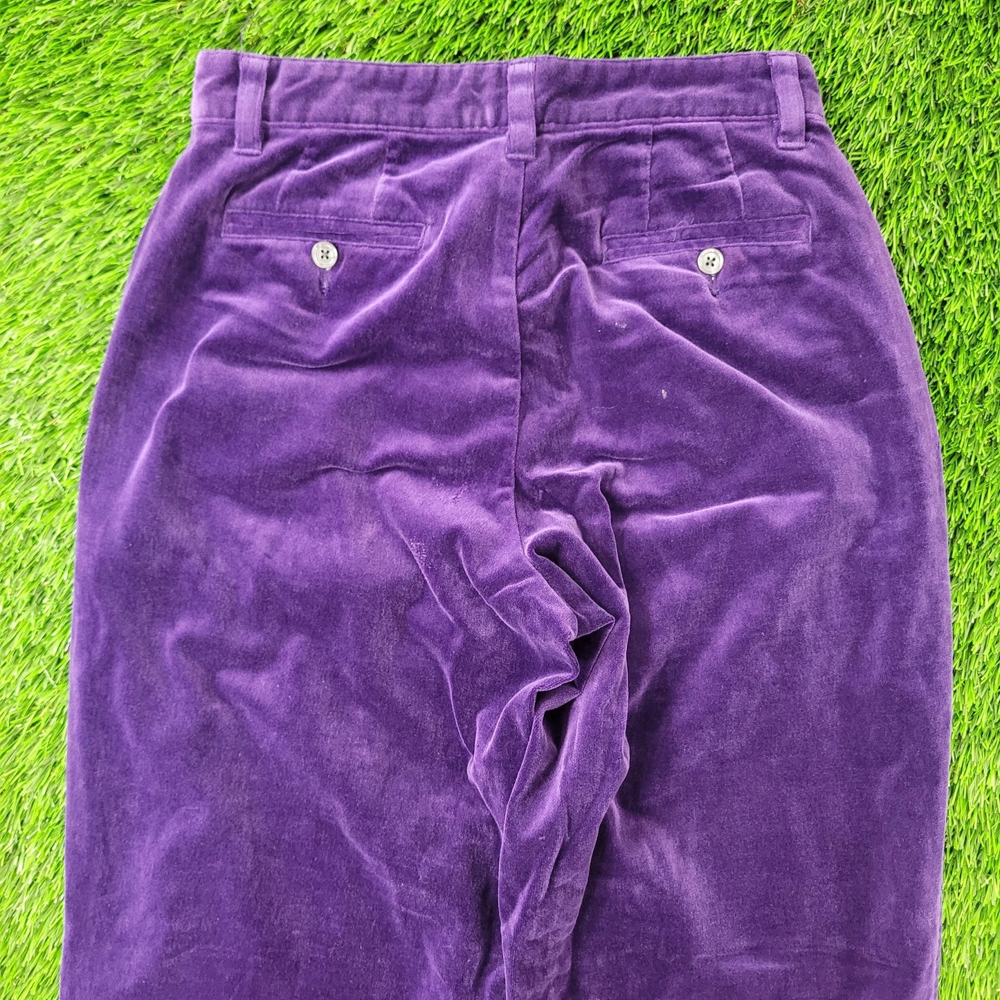 Vintage Tommy-Hilfiger Velvet Pants Womens 2/3 25x31 Purple