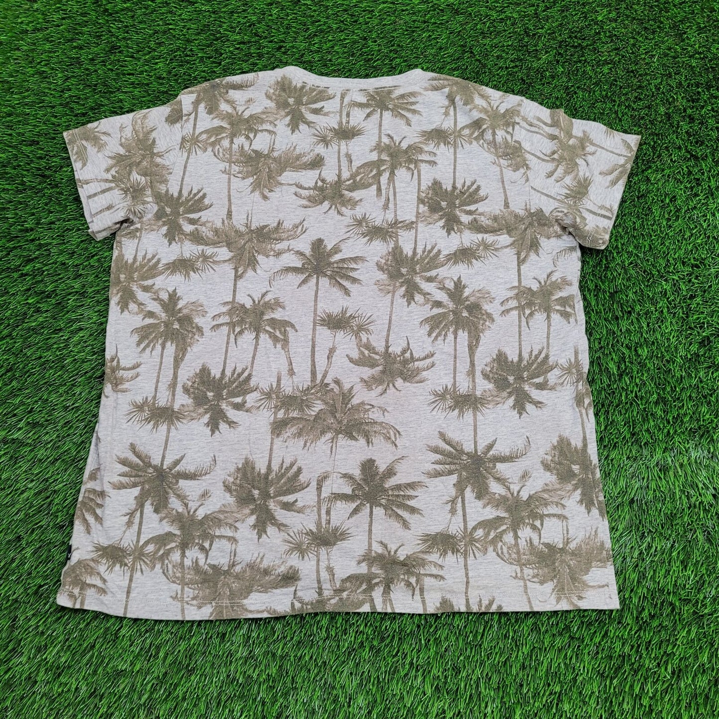 American-Eagle AOP Palm-Tree Shirt Womens XL 23x27