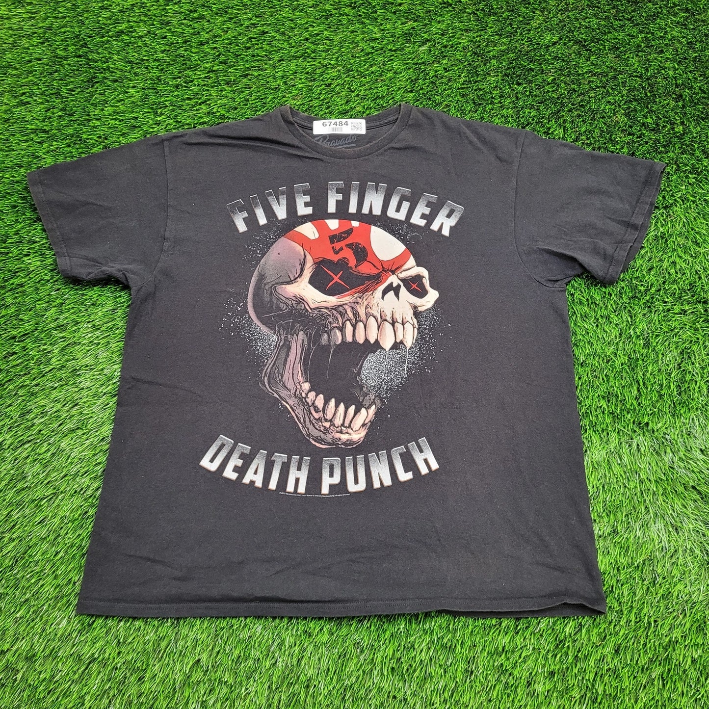 Five-Finger-Death-Punch Band Shirt XL 23x26 Faded-Black