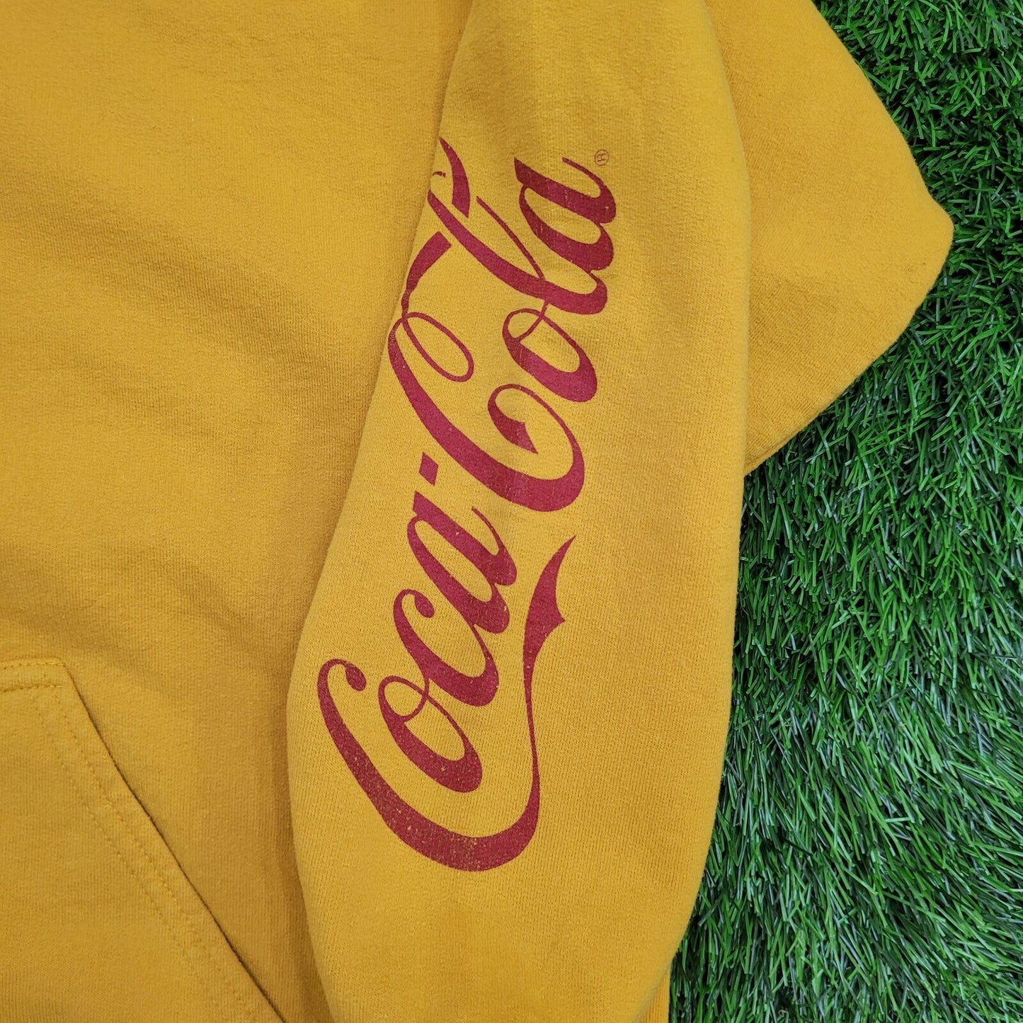 Coca-Cola Hoodie Large 22x25 Yellow