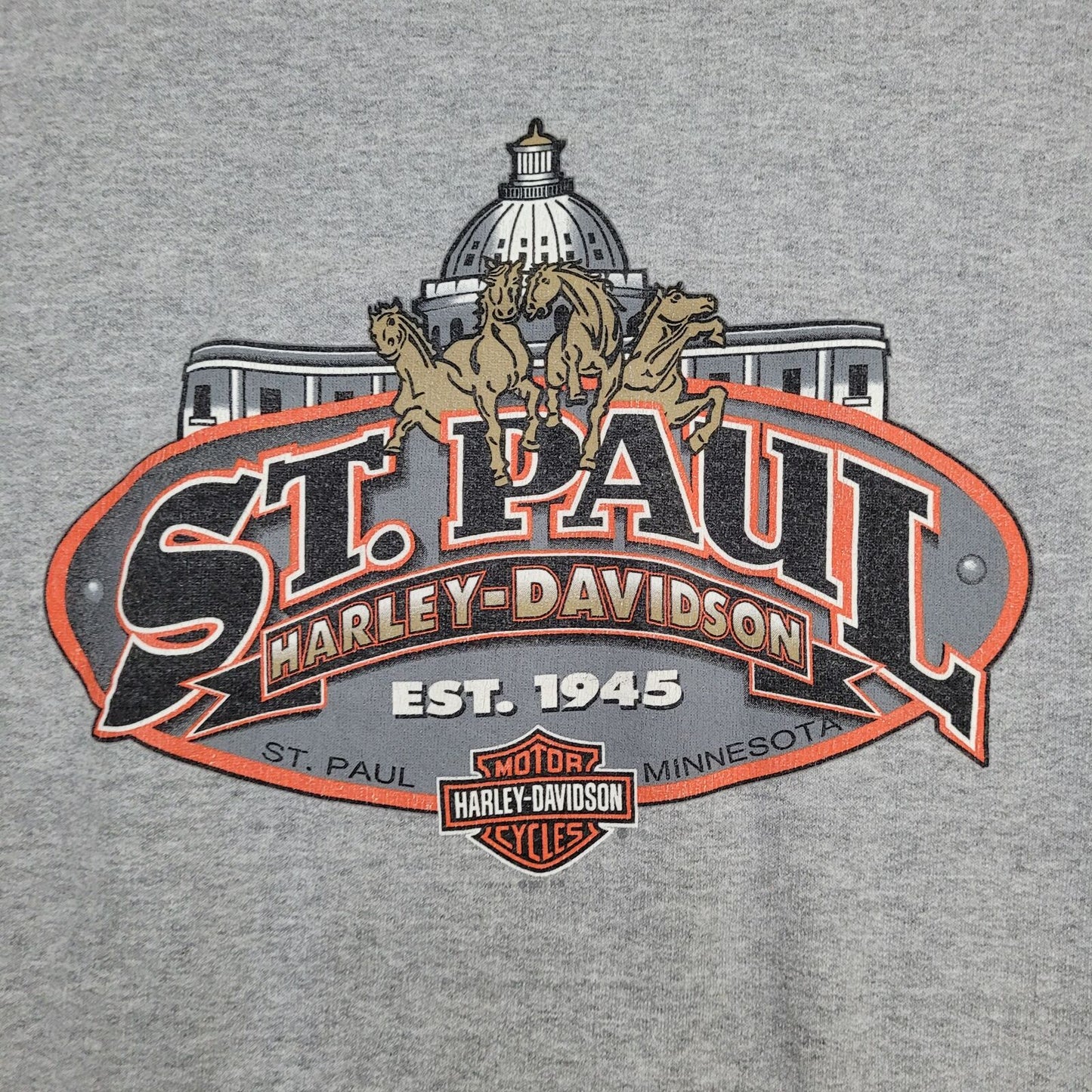 Vintage St-Paul Harley-Davidson Sweatshirt Medium 20x27 Gray