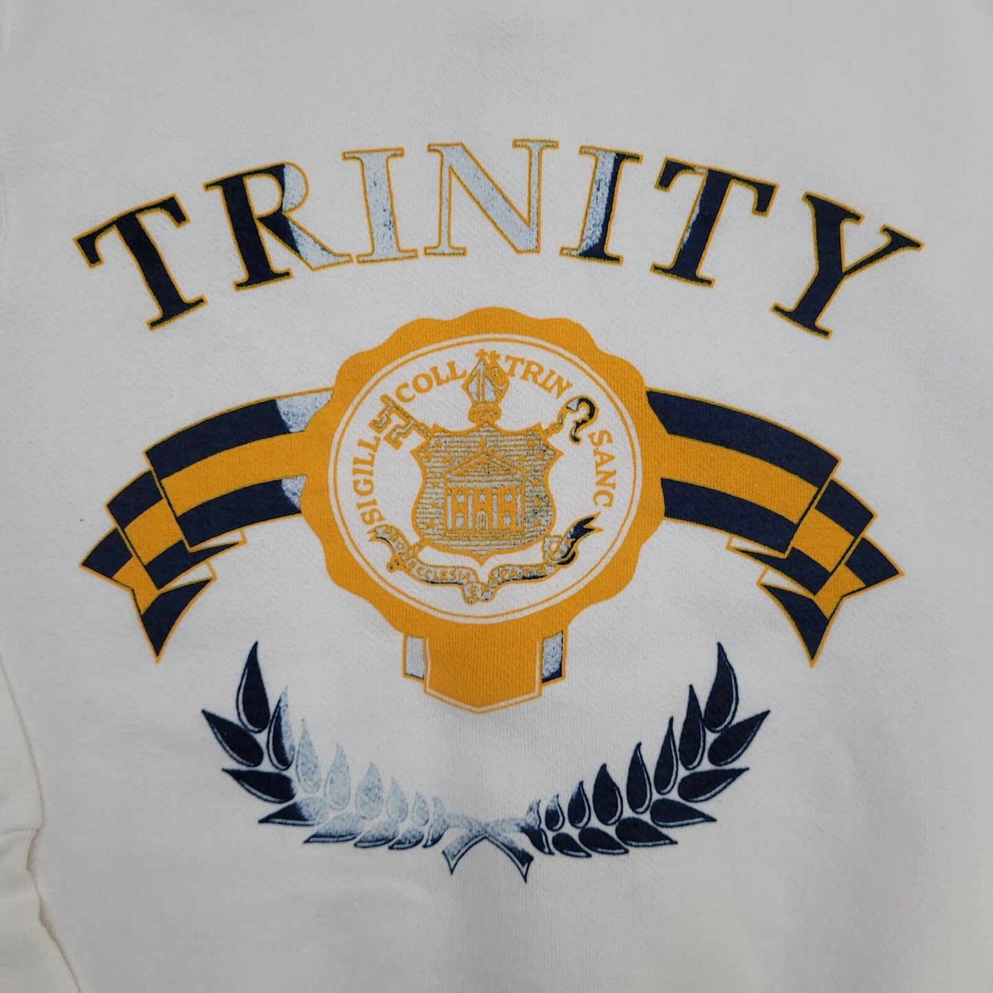 Vintage Trinity College Sweatshirt Womens Large 22x22 White