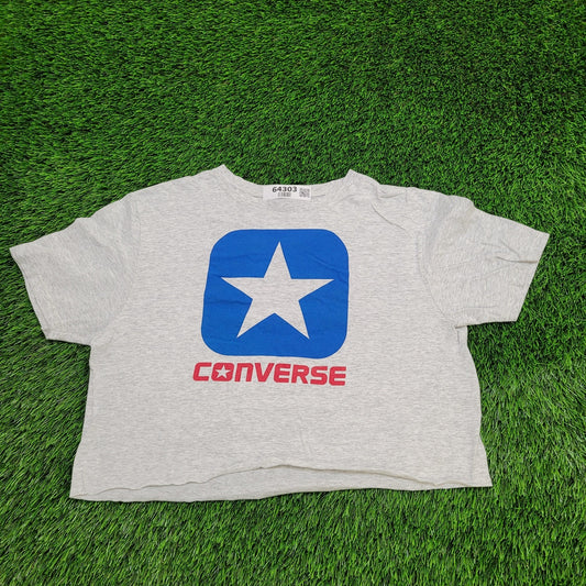 Converse One-Star Crop-Top Womens Large 21x17 Heather Gray