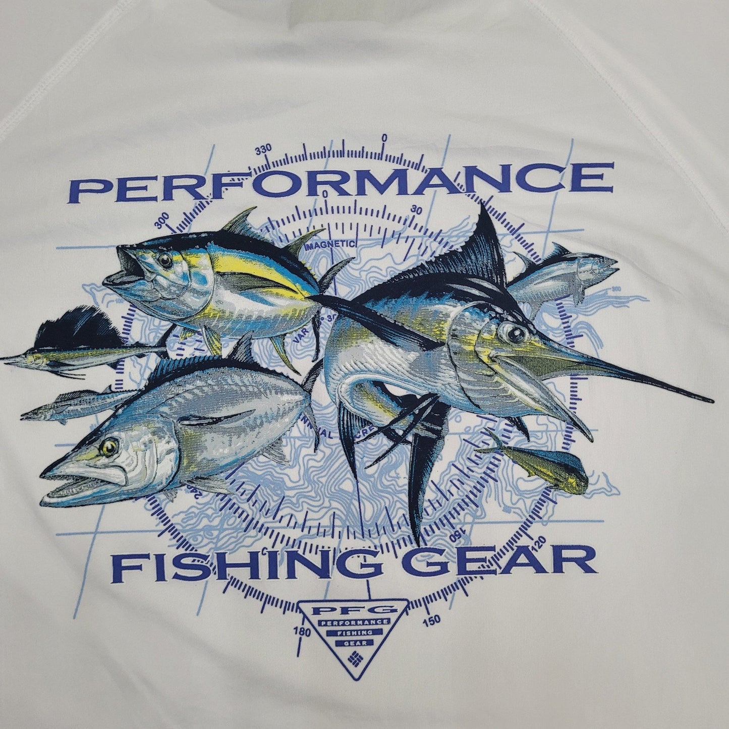 Columbia Fishing Fish Shirt XL 24x31 White PFG