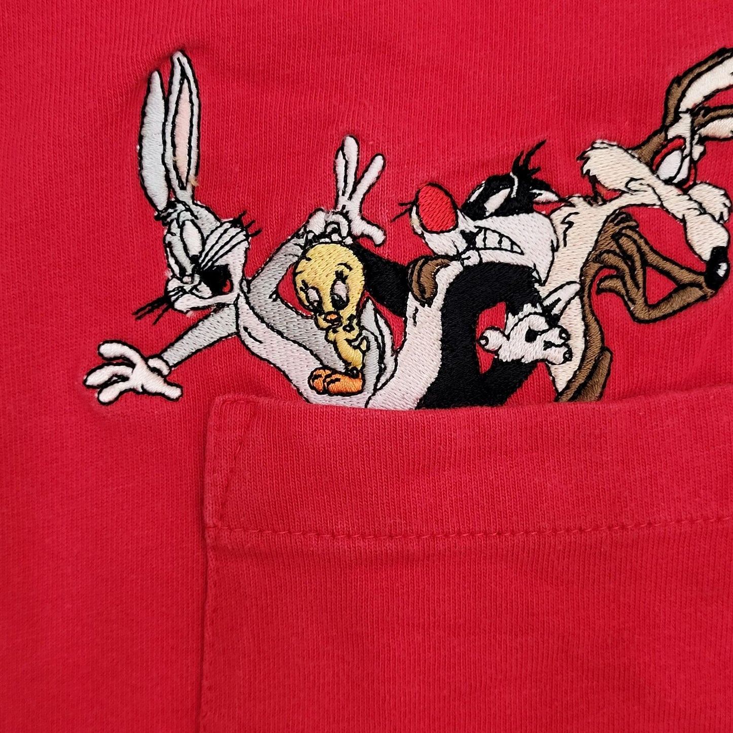 Vintage Y2K Looney-Tunes Shirt Womens Large 21x25 Red