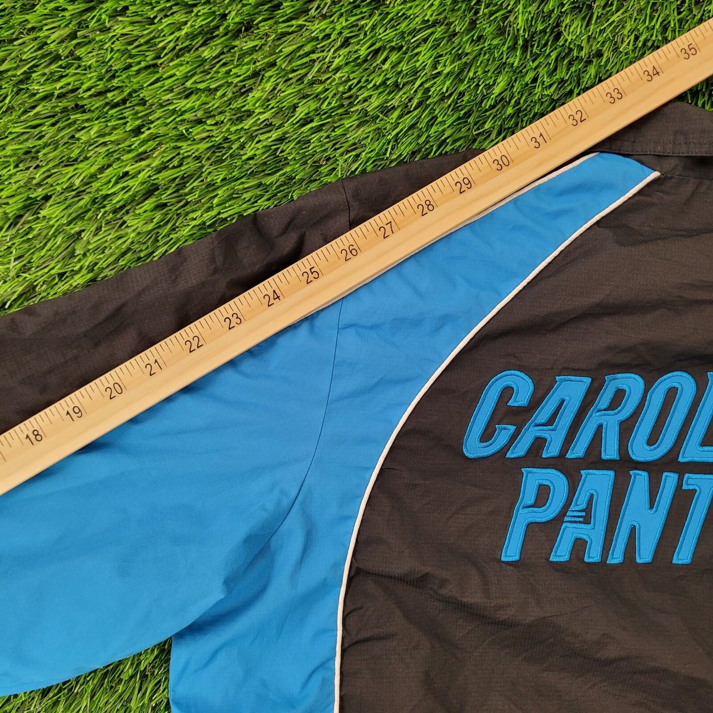 Carolina Panthers Jacket Large 25x27 Black Blue