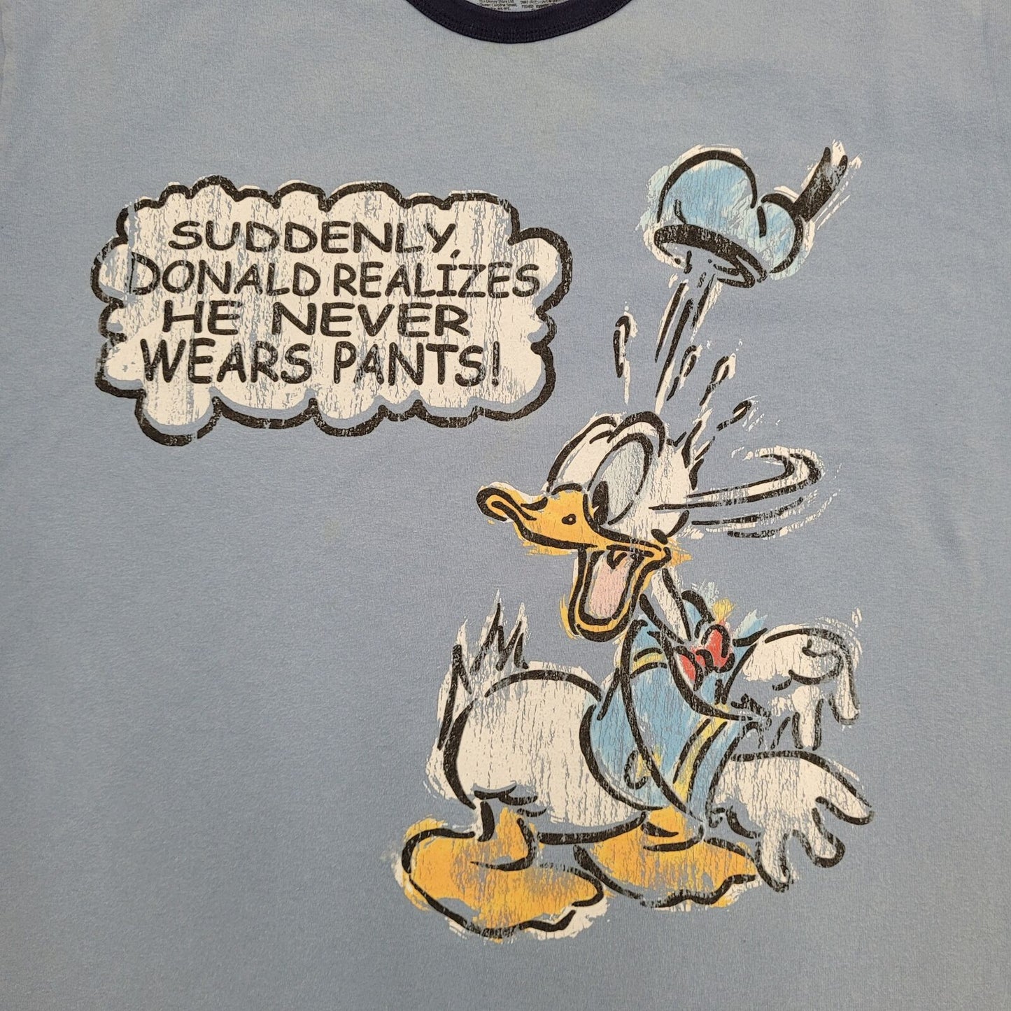 Donald Duck Cropped Shirt XL 24x26 Blue