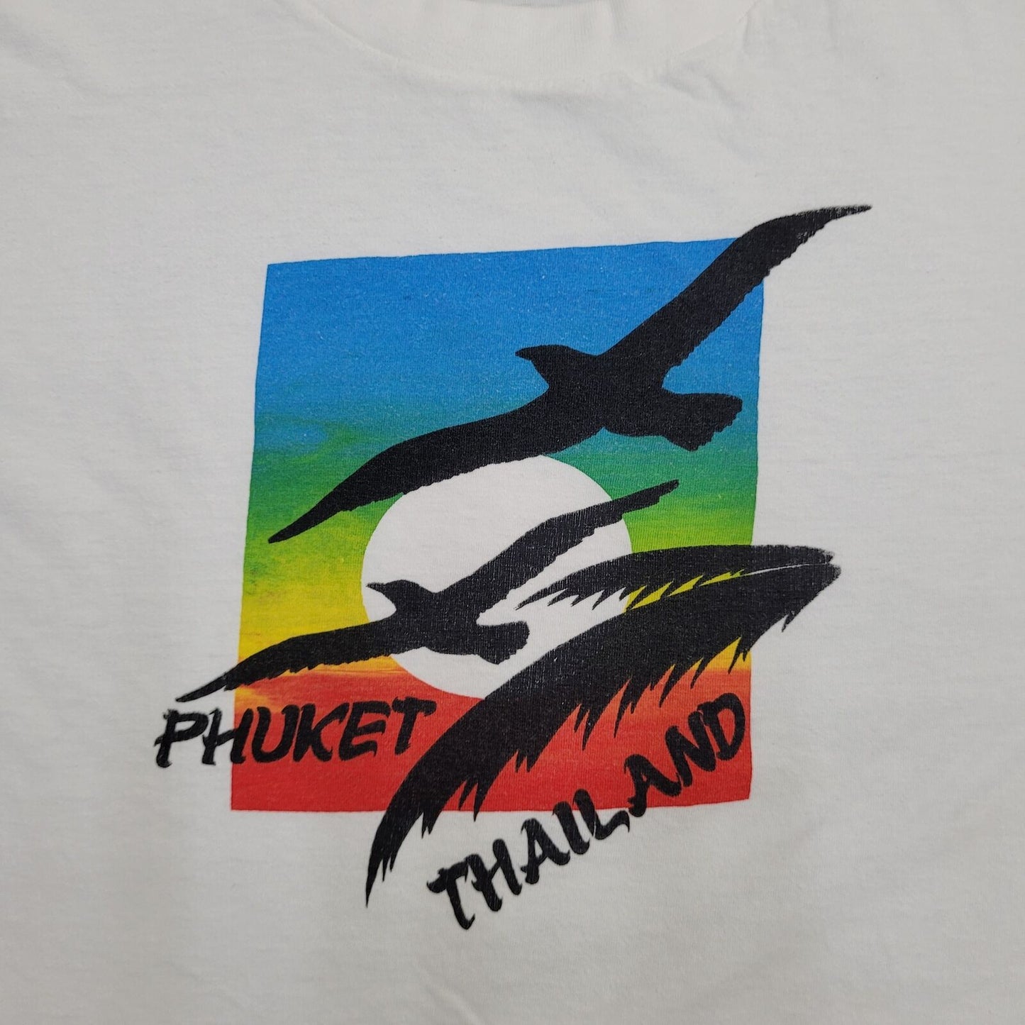 Vintage Phuket Thailand Sunset Art Shirt Womens Large 20x22