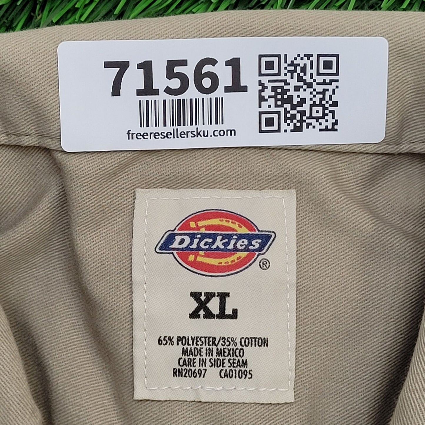 DICKIES Button Shirt XL 26x32 Baggy Khaki Beige