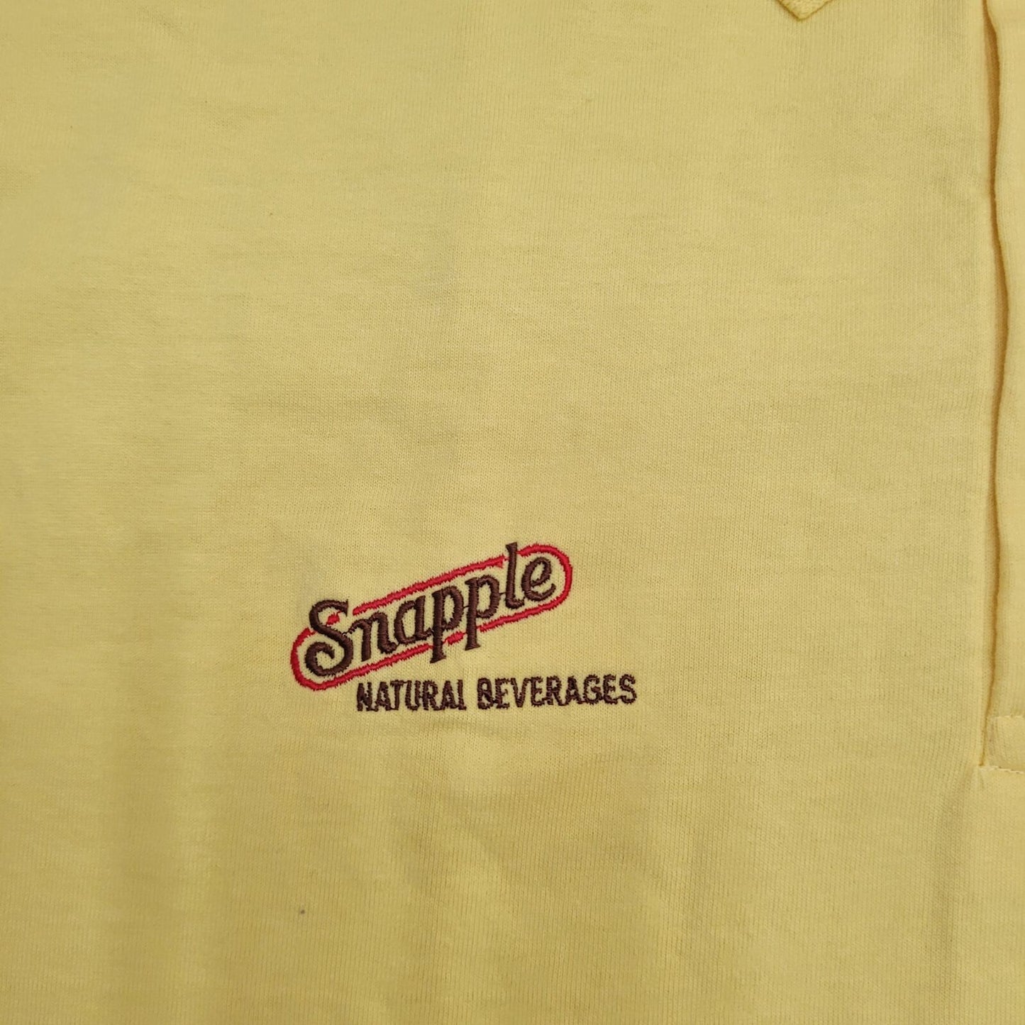 Vintage Snapple Beverage Shirt Large 22x28 Yellow