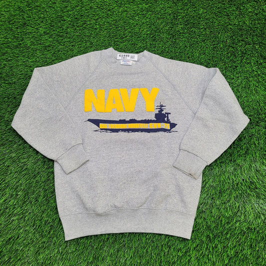 Vintage USS Theodore Roosevelt Sweatshirt Medium 19x24 Gray