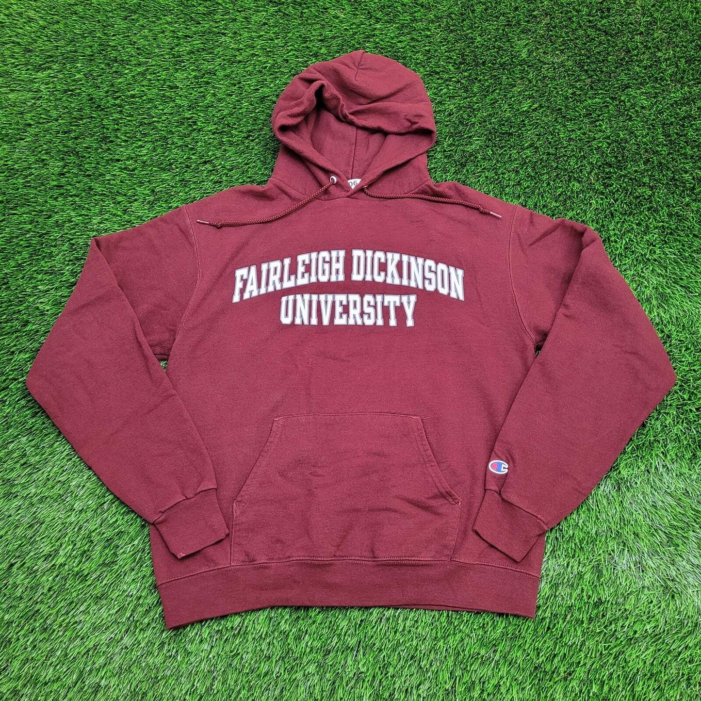 Champion x Fairleigh Dickinson Hoodie - M 21x24 Burgundy