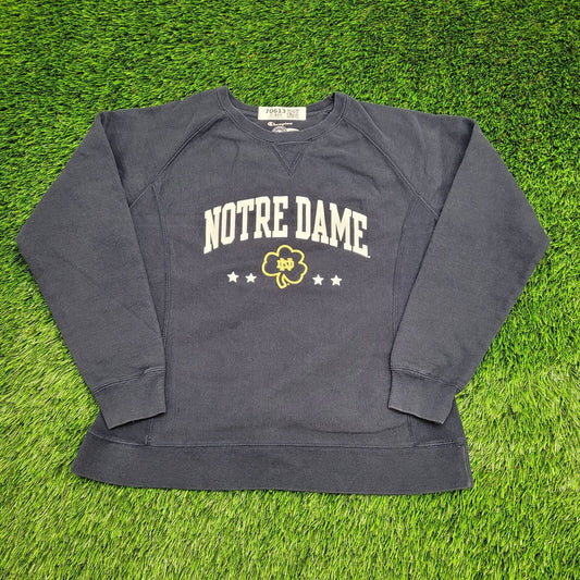 Champion Notre-Dame Sweatshirt Womens Medium 18x22 Navy-Blue