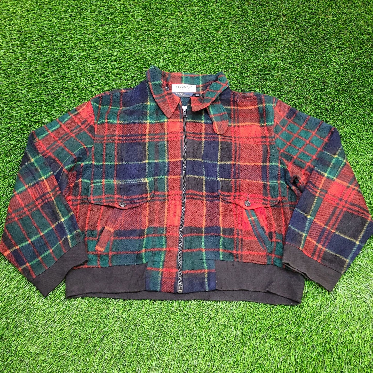 Vintage Ralph-Lauren Plaid Jacket XL 26x26 Red Black