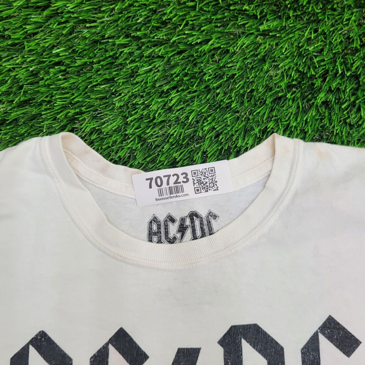 ACDC Black-in-Black Shirt Womens 2XL 25x26 White