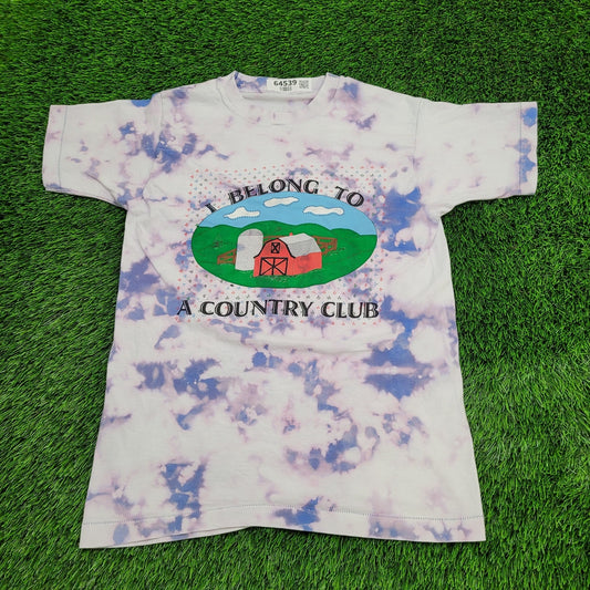 Funny Farmer Tie-Dye Shirt Women Medium 19x27 Bleached