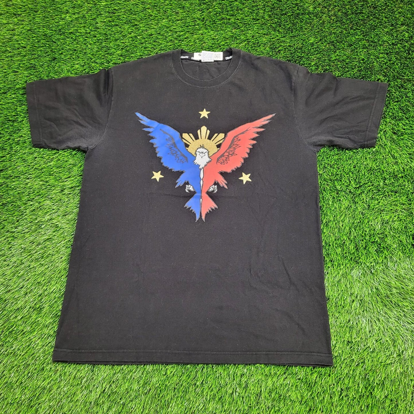 Vintage Philippine Eagle Art Shirt Large 22x30 Black