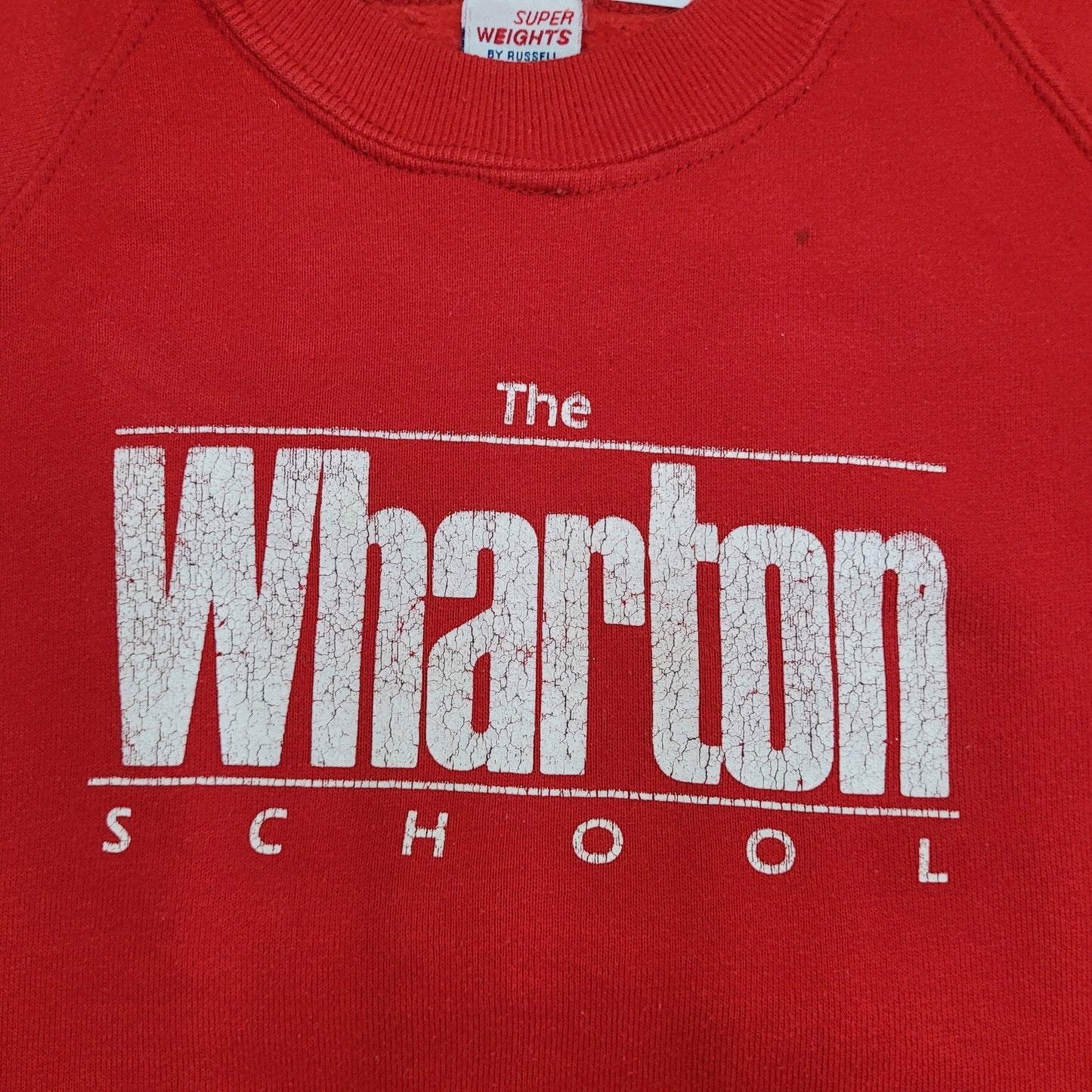 Vintage Wharton School Sweatshirt Large 22x24 Red USA