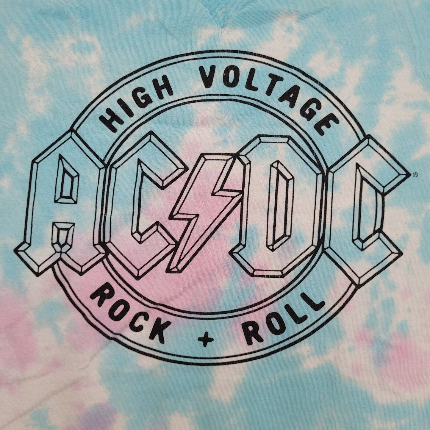 ACDC Shirt Womens Large 24x27 Blue Pink