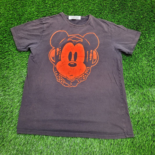 Vintage Y2K Disney Mickey Mouse Shirt Large 22x28 Brown