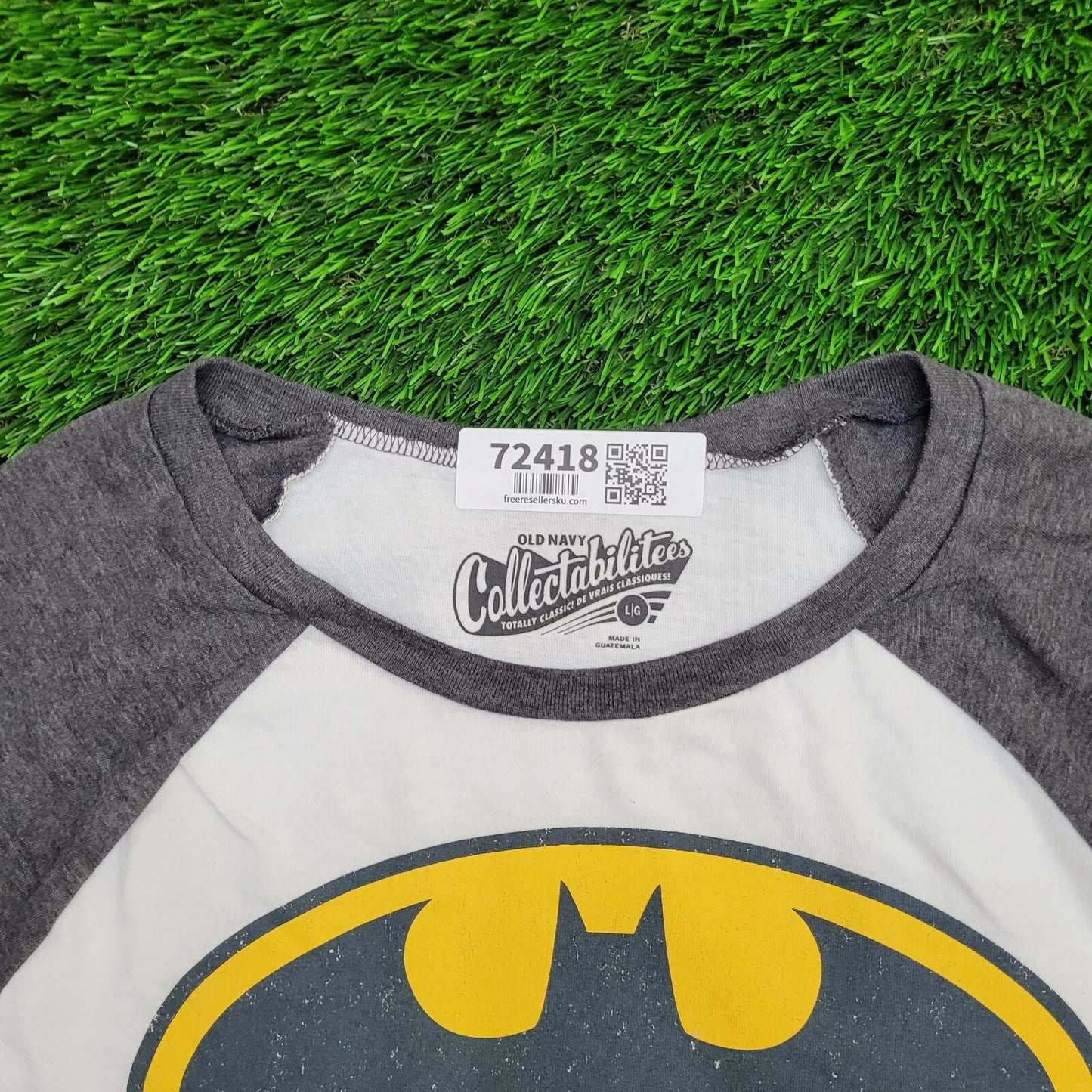 Batman Raglan Shirt Womens M/L 18x24 White