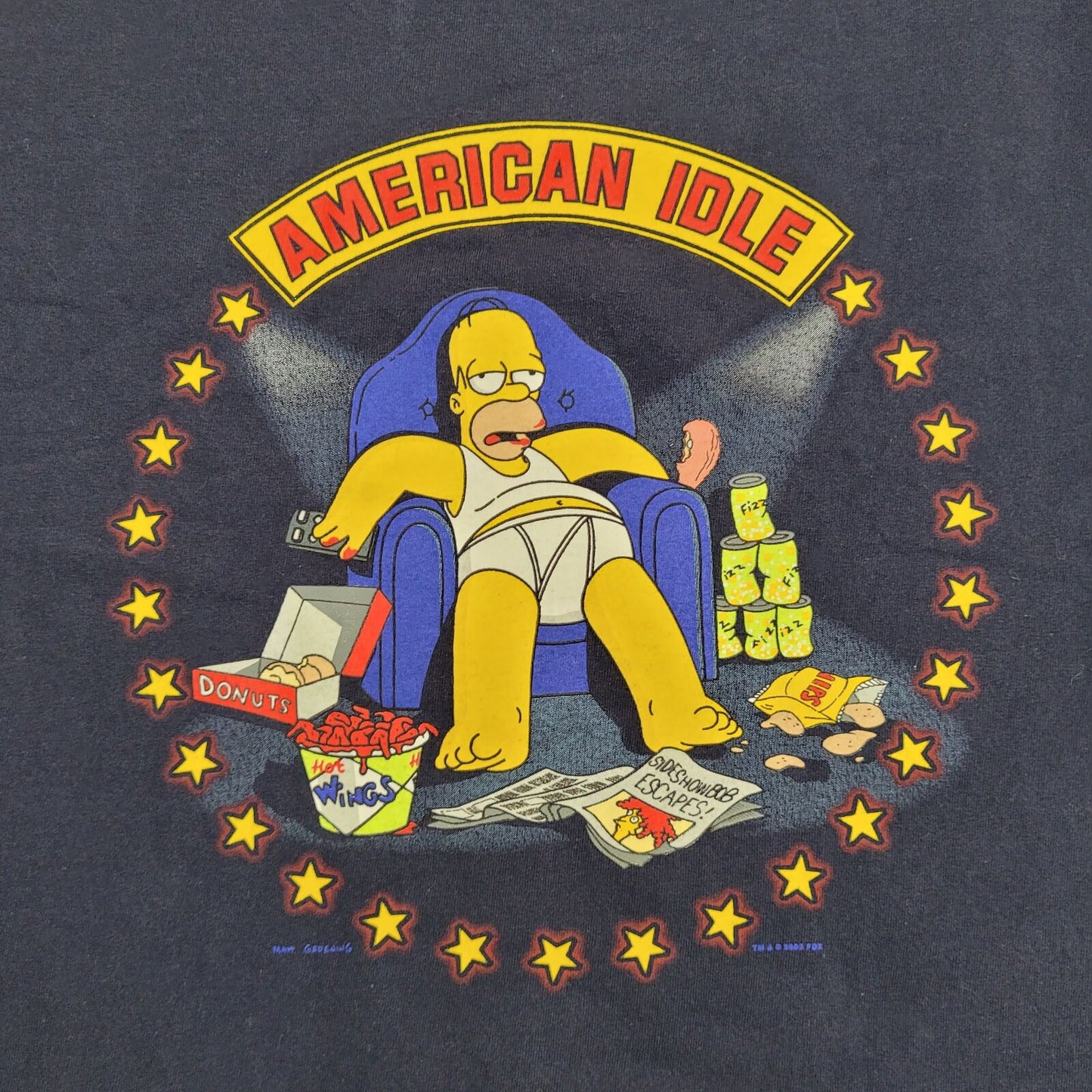 Vintage The-Simpsons Homer Shirt 2XL 25x29 Blue Y2K