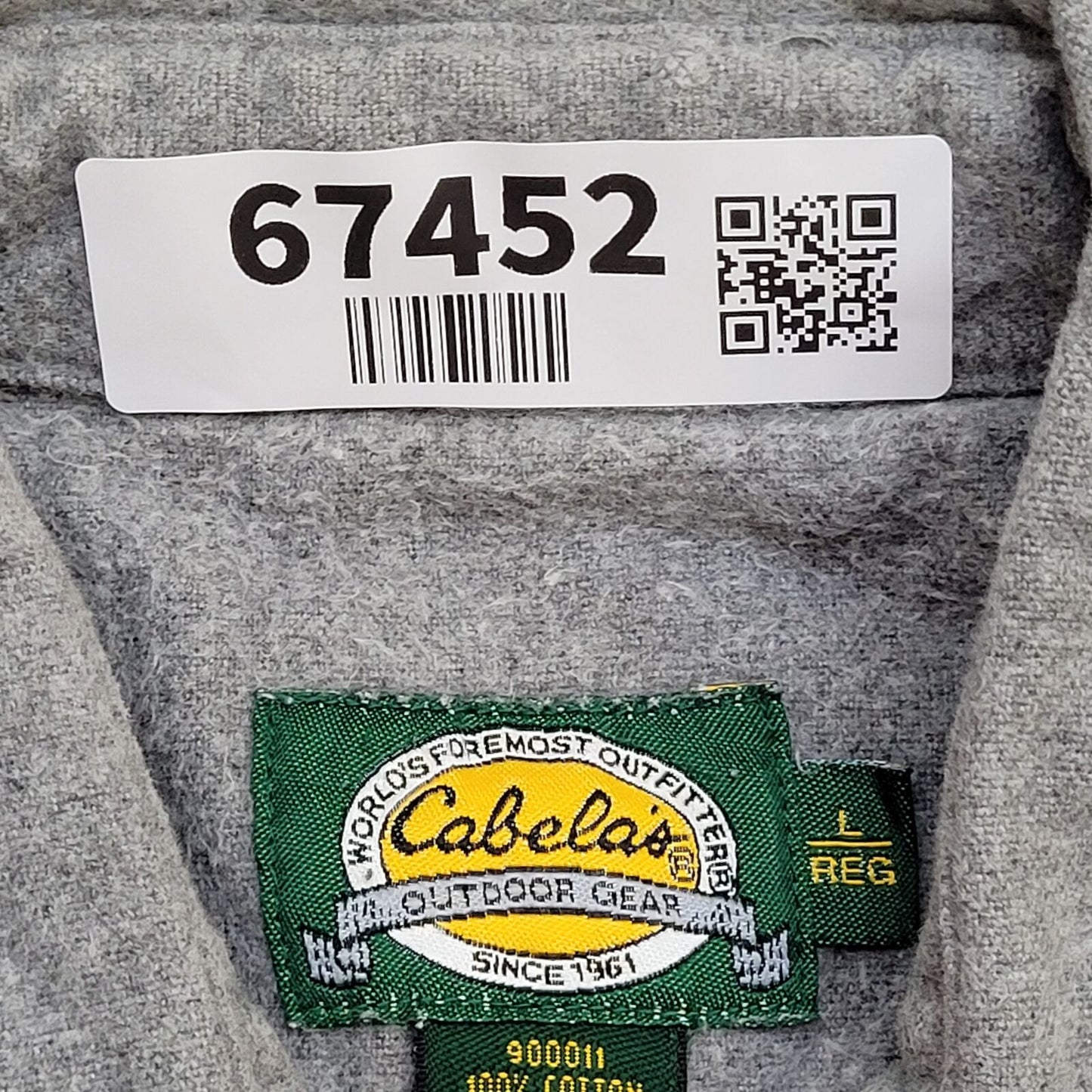 Cabelas Button Shirt Large 24x29 Gray