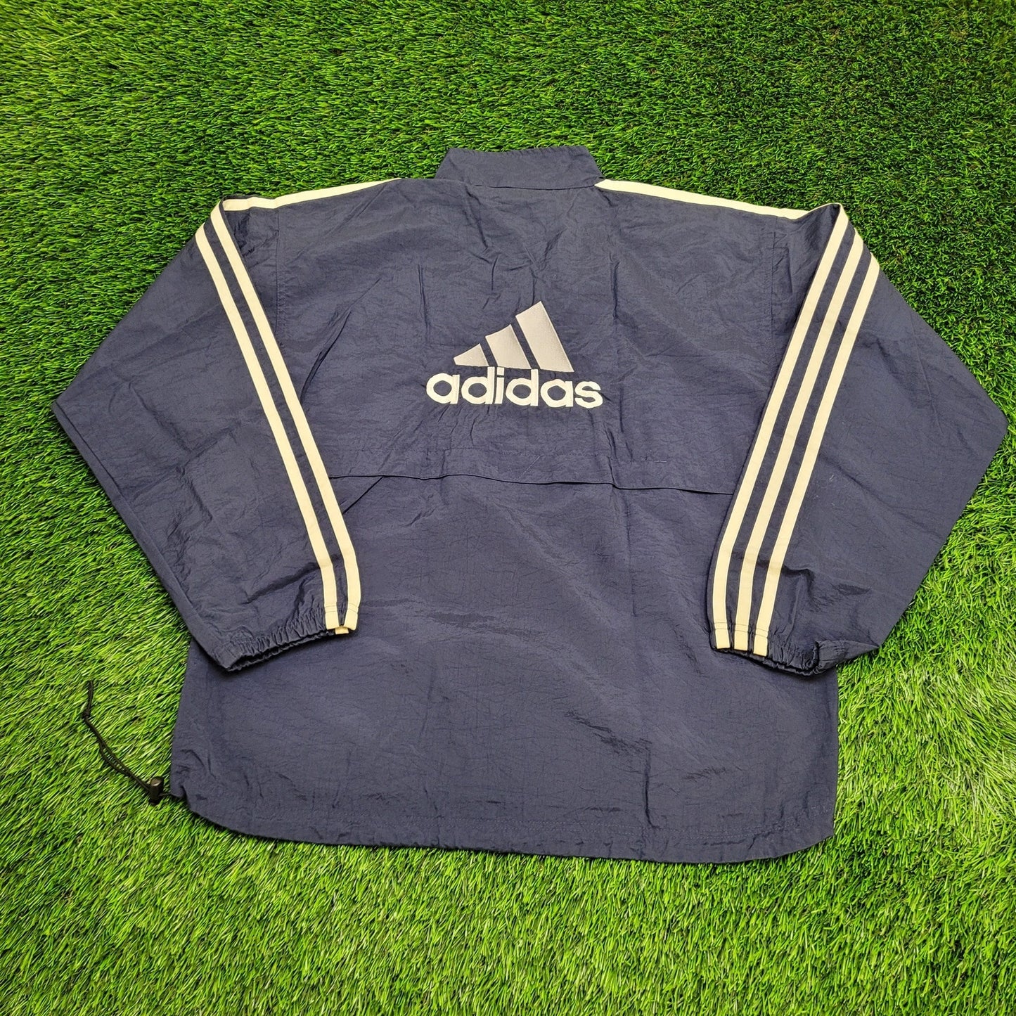 Adidas 1/2-Zip Windbreaker Jacket L/XL 24x29 Blue