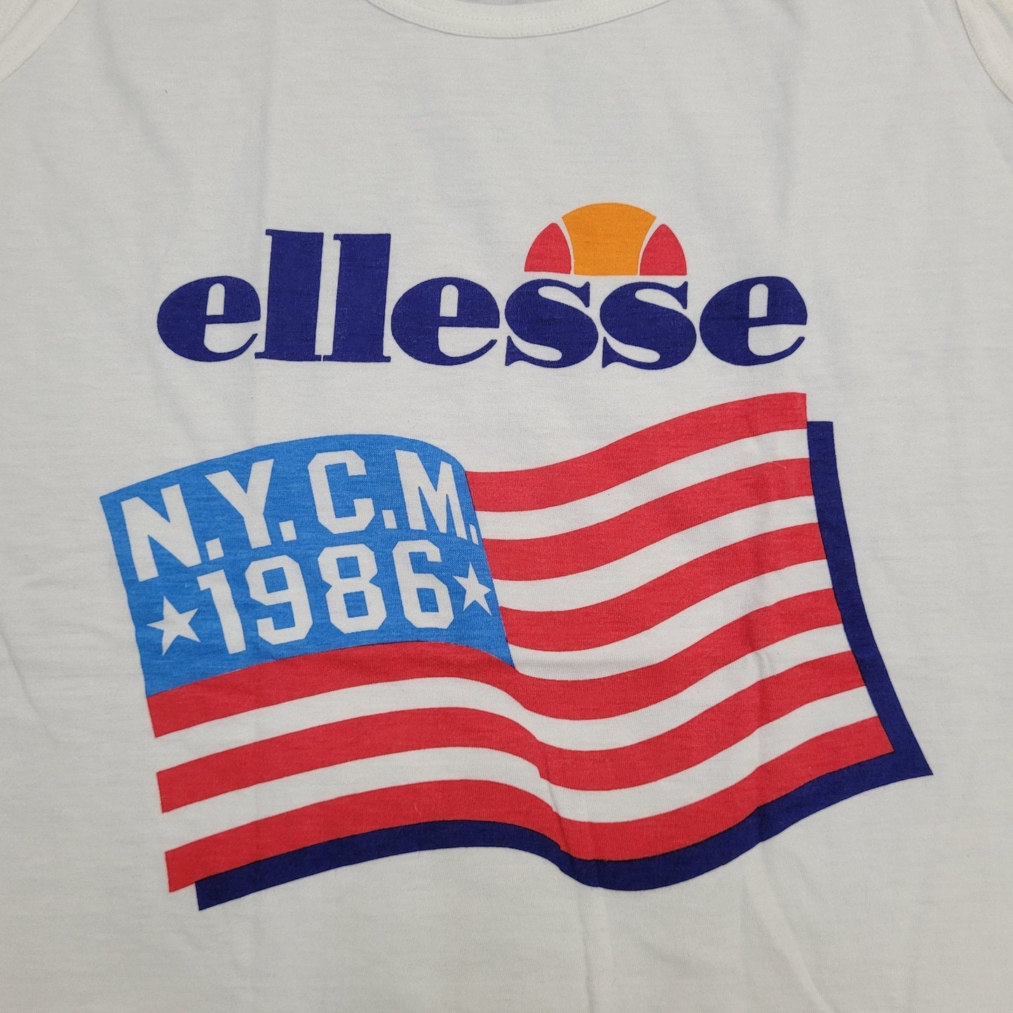 Ellesse NYCM Patriotic Tank Top Medium 19x24 White