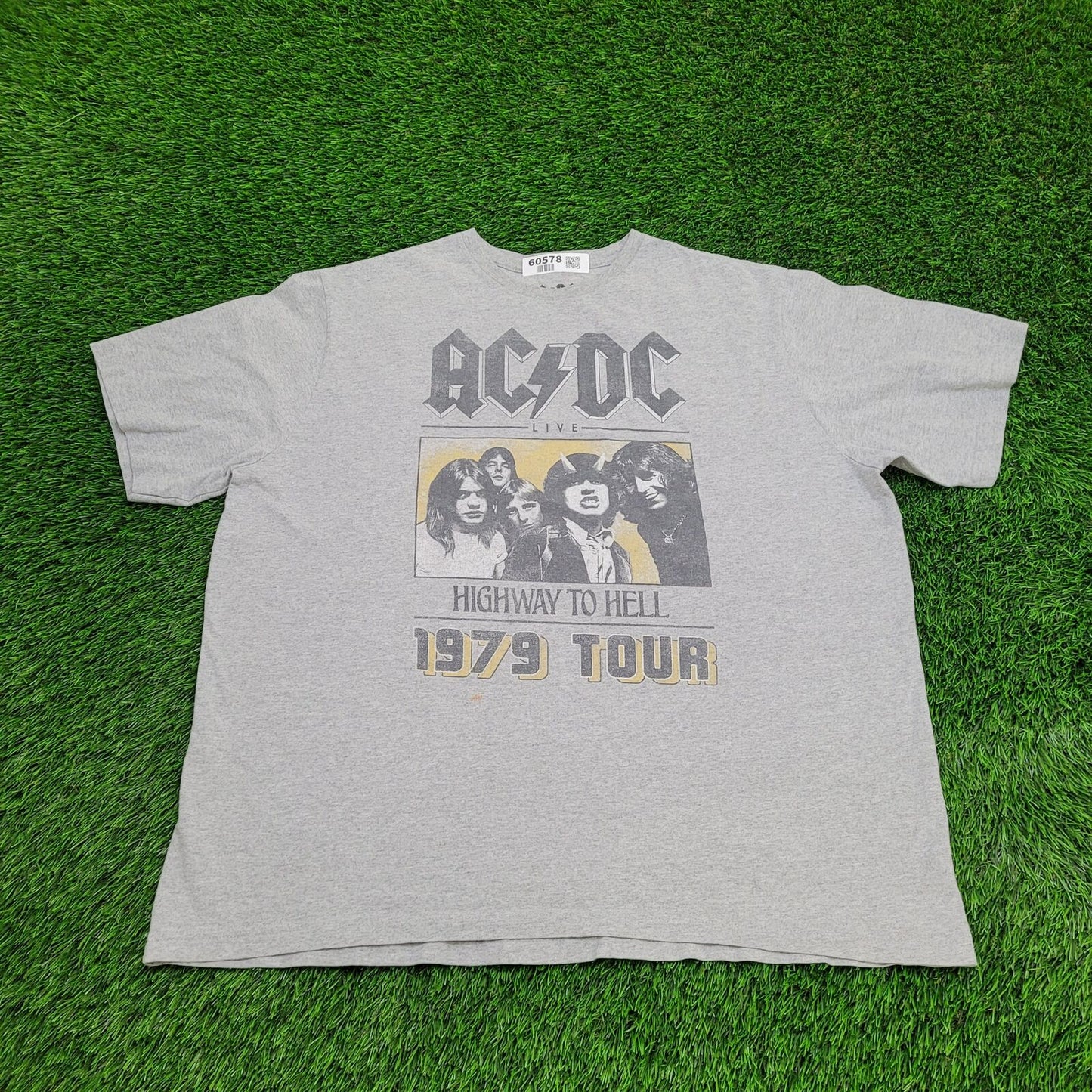 1979 AC/DC Women's Reprint Tee 3XL 27x30 Gray