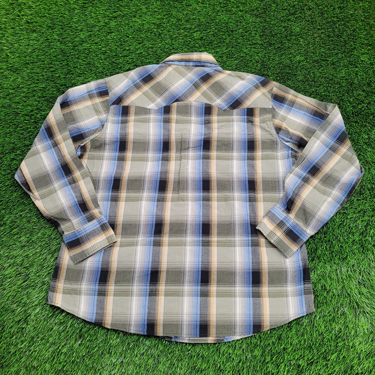 Wrangler Wrancher Pearl-Snap Shirt XL 24x30 Shadow Plaid