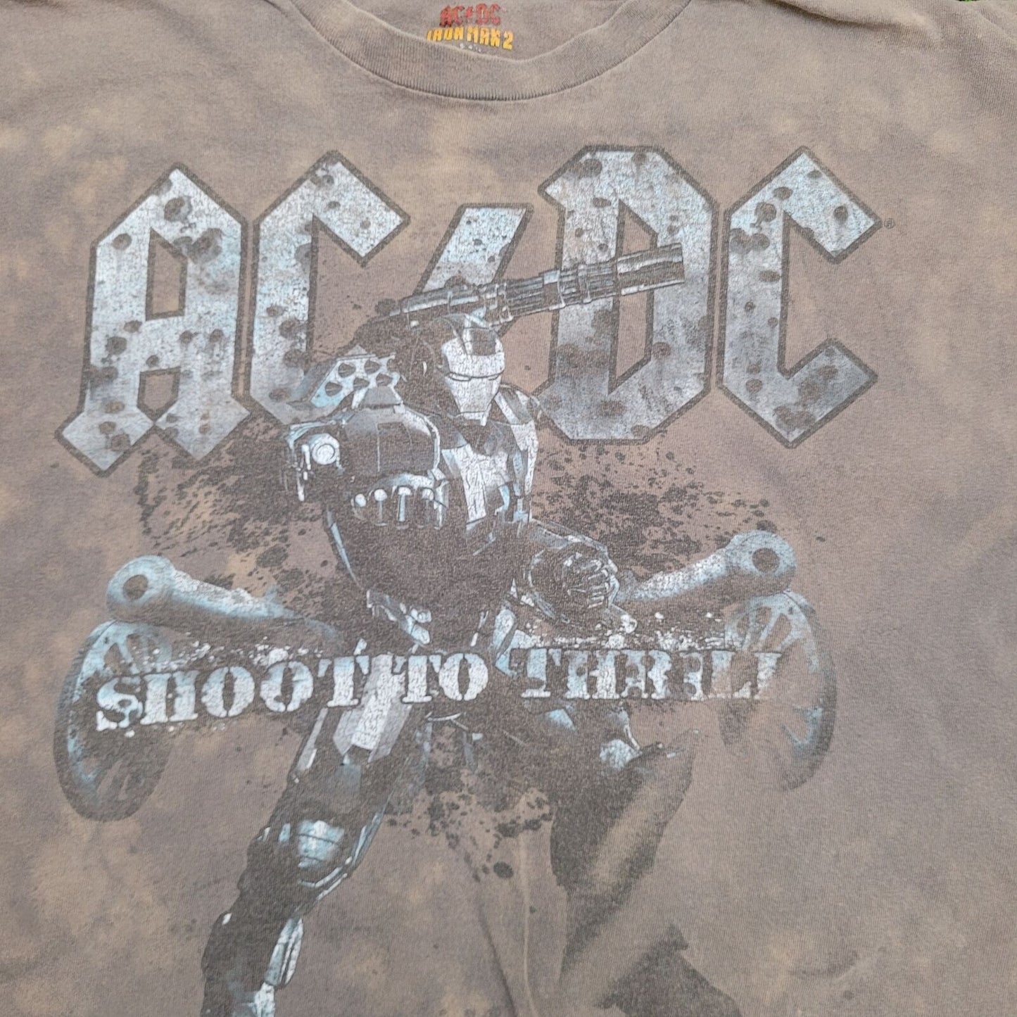 ACDC x Iron-Man Crop-Top Shirt Women Small 23x18 Oversized