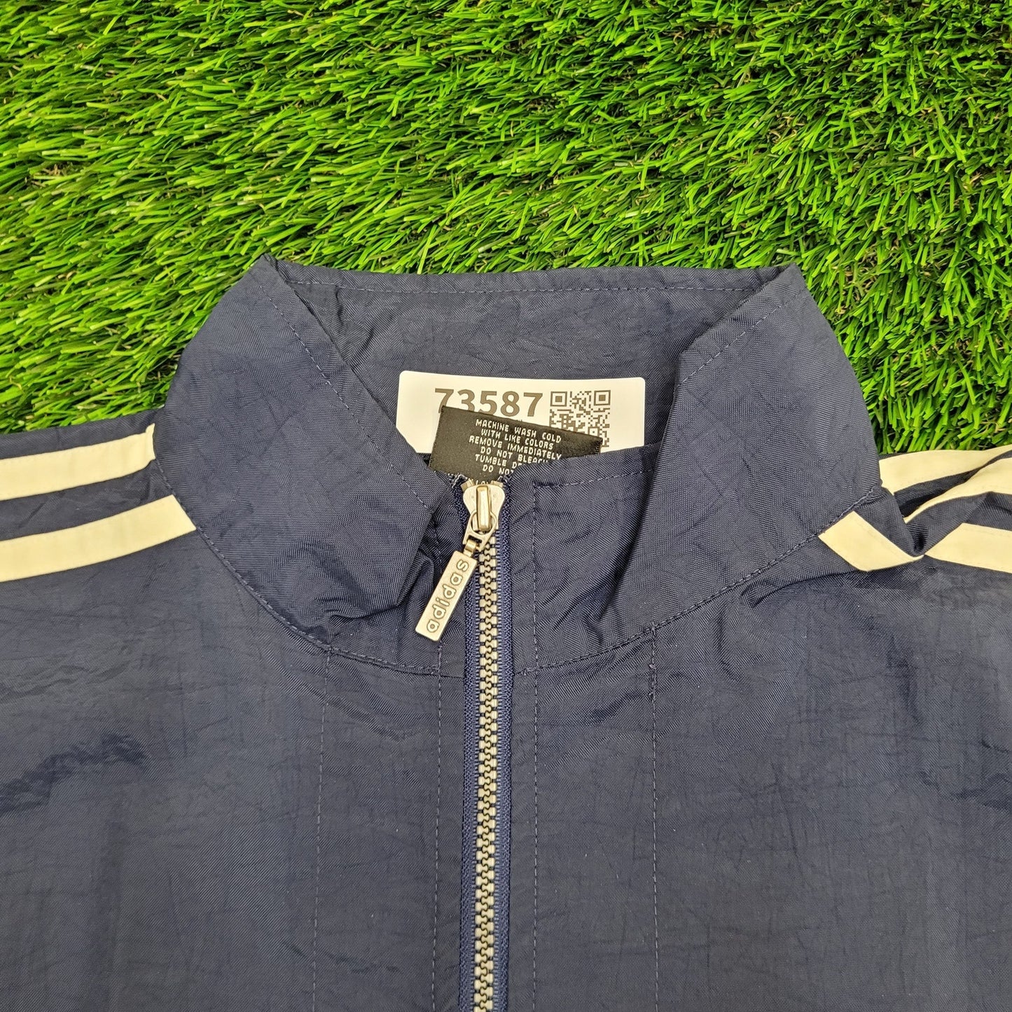 Adidas 1/2-Zip Windbreaker Jacket L/XL 24x29 Blue