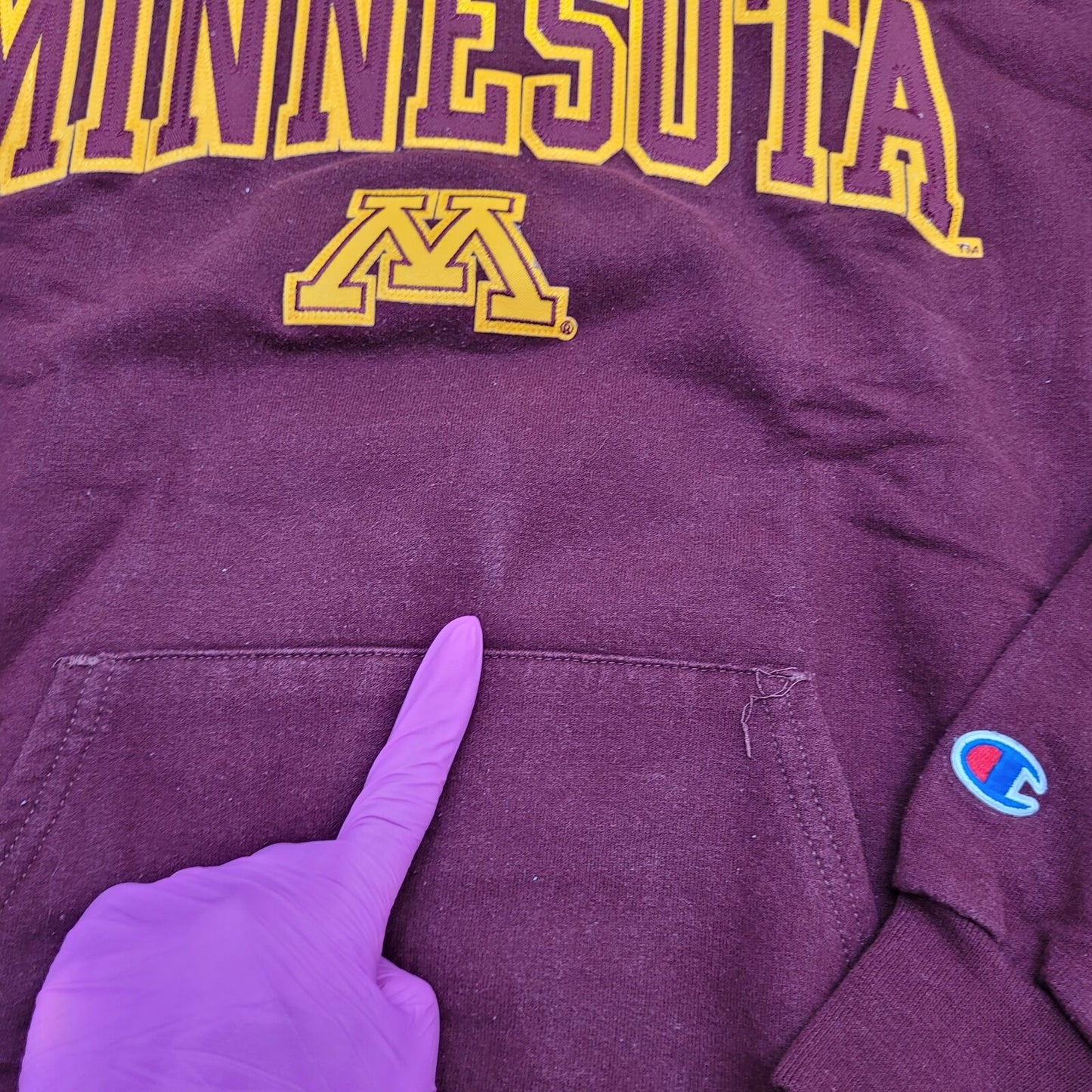 VTG Champion Minnesota Golden-Gophers Hoodie S-Short 19x24