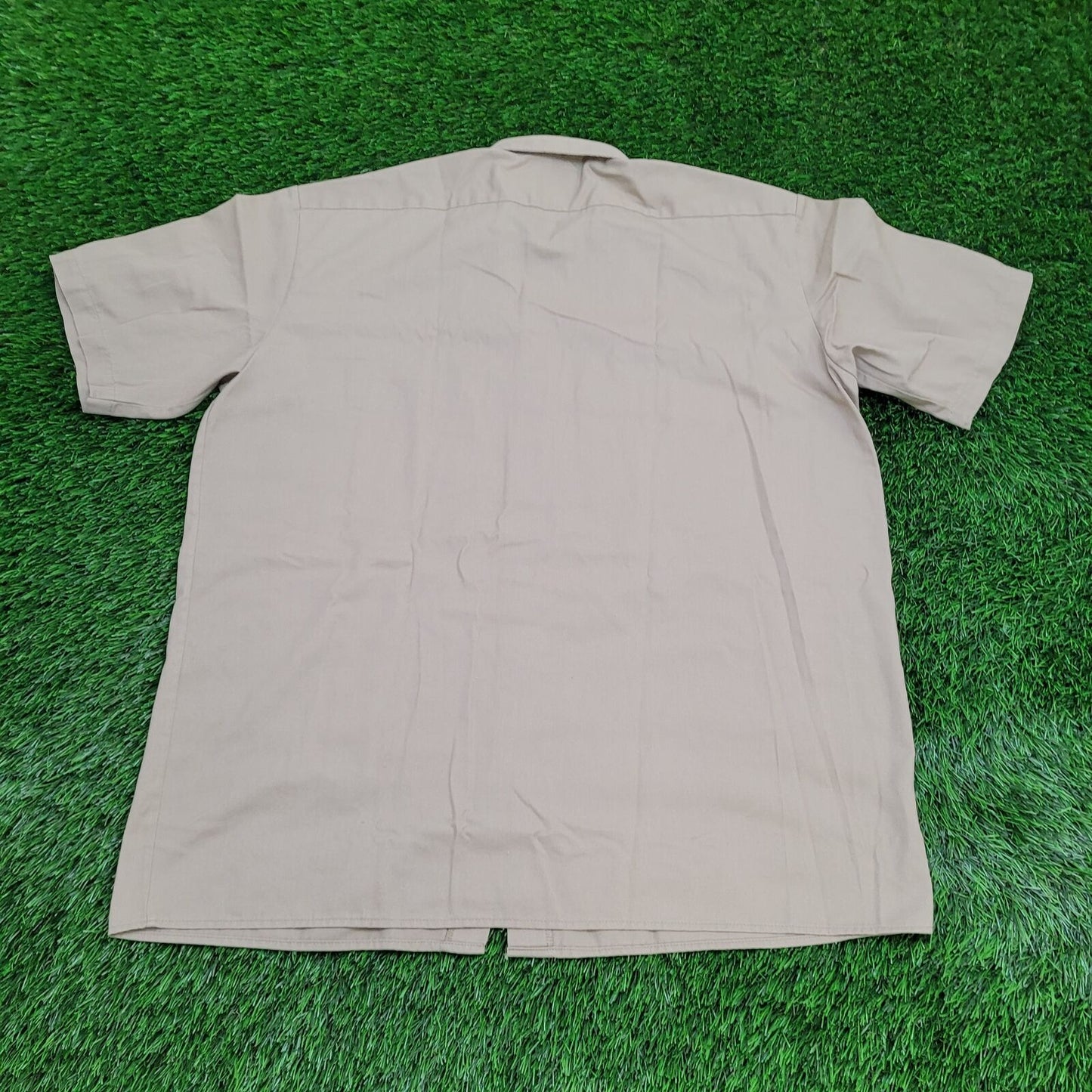 DICKIES Button Shirt XL 26x32 Baggy Khaki Beige