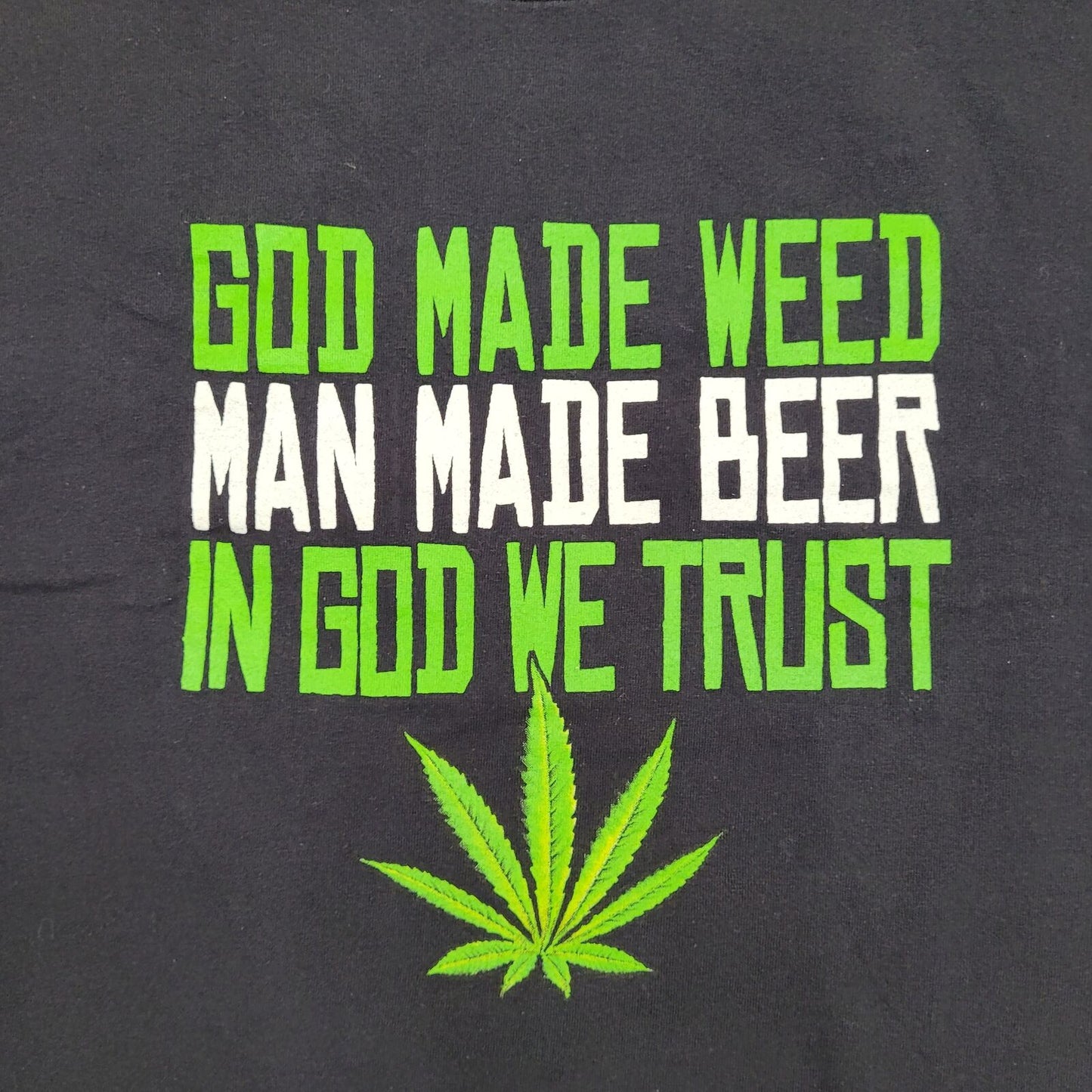 Funny 420 Ganja Shirt M/L 21x27 Black