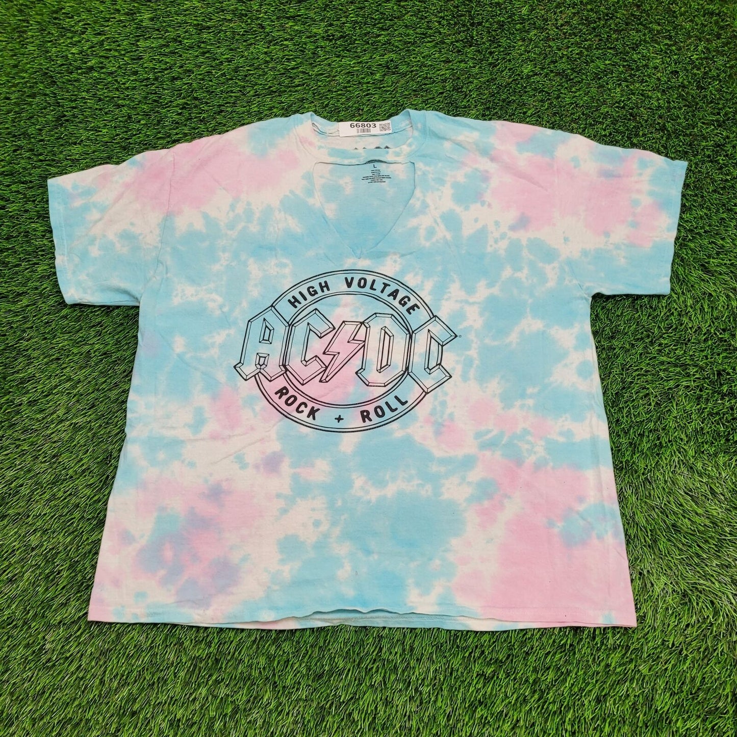 ACDC Shirt Womens Large 24x27 Blue Pink