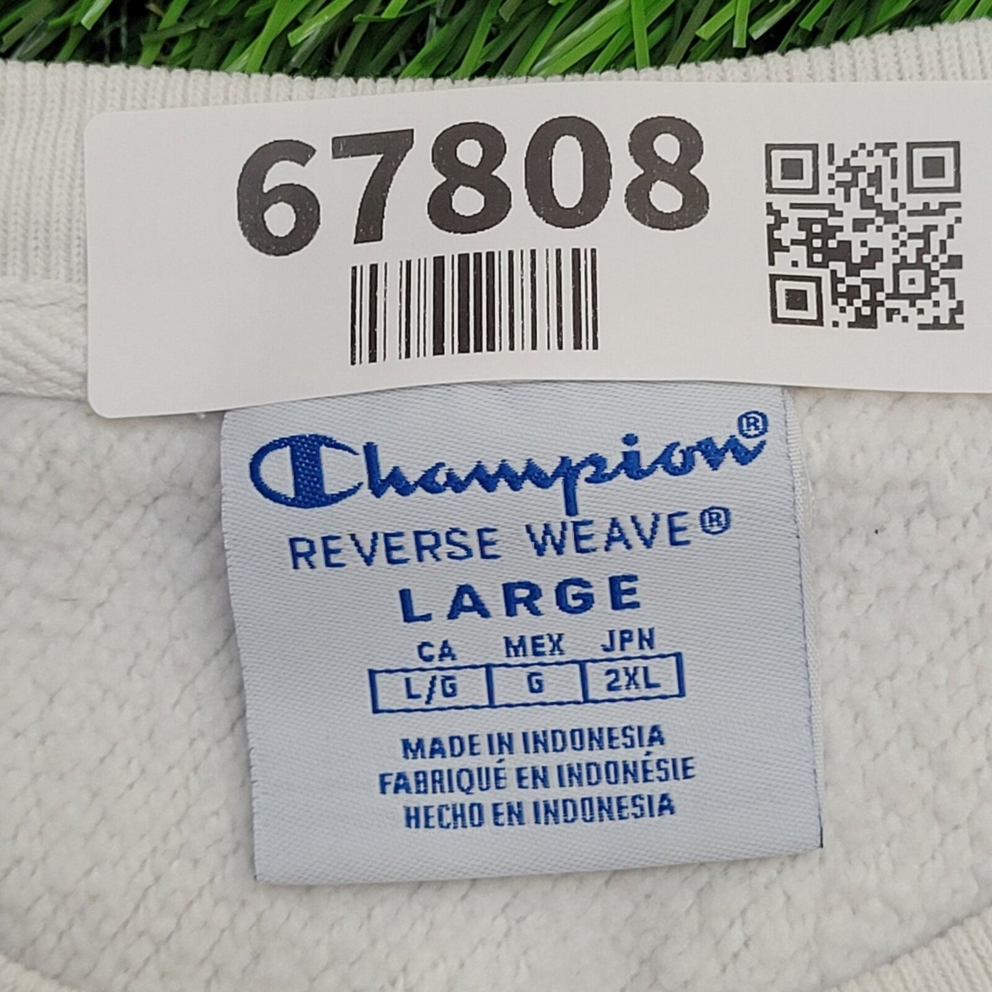 Champion AOP Sweatshirt Large 23x25 White Blue