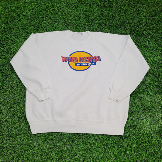 Vintage Tower-Records Honolulu Sweatshirt Women XL 23x24 USA