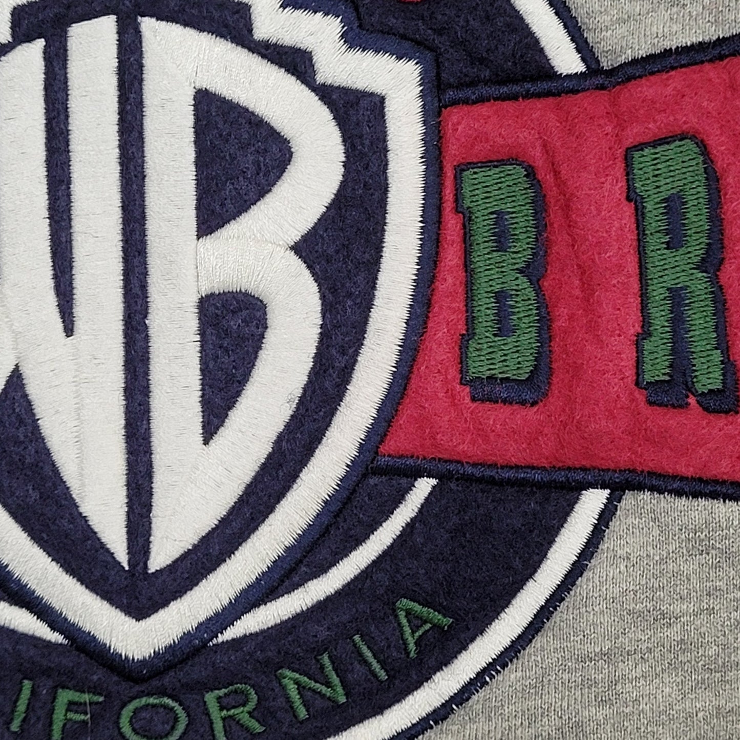 Vintage Warner-Bros Cropped Sweatshirt Large 24x24 Gray Crew