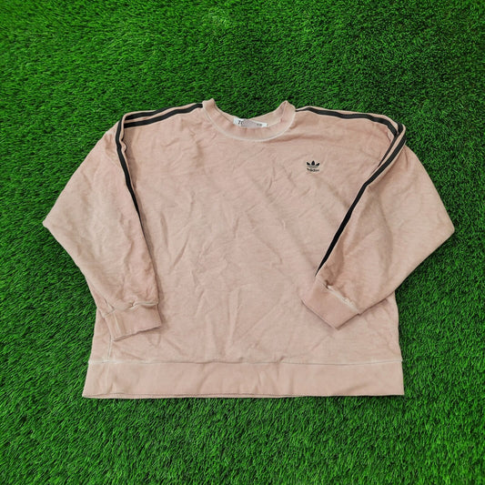 Adidas Custom-Dye Sweatshirt Womens Large 24x25 Peach Pink