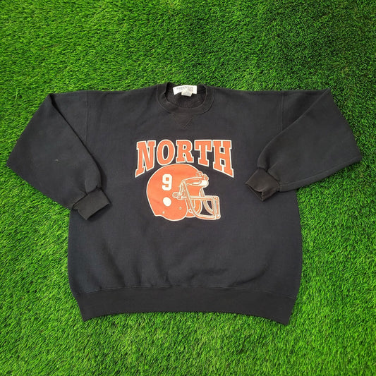 Vintage North Football Sweatshirt XL 26x26 Black