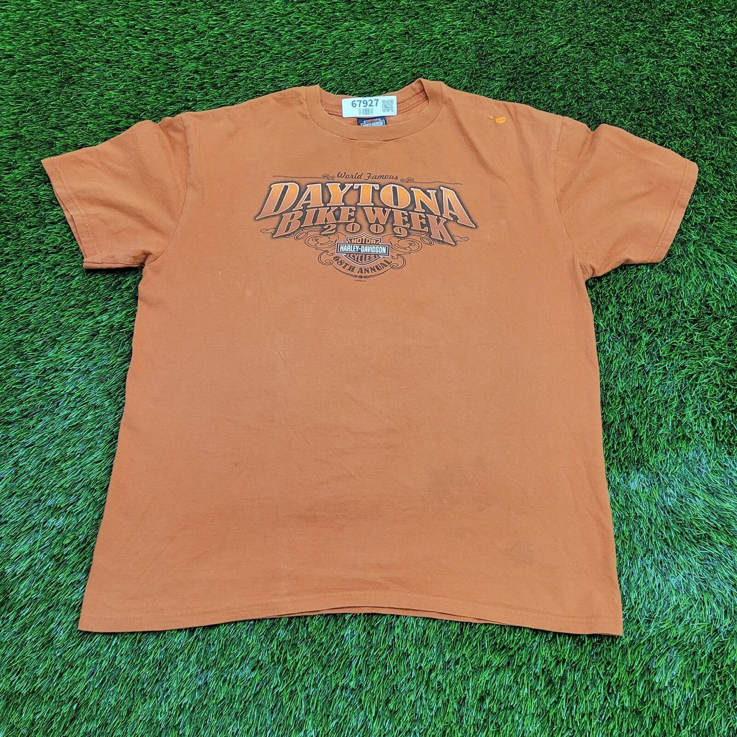 Harley Davidson Shirt XL 23x26 Orange Bike-Week