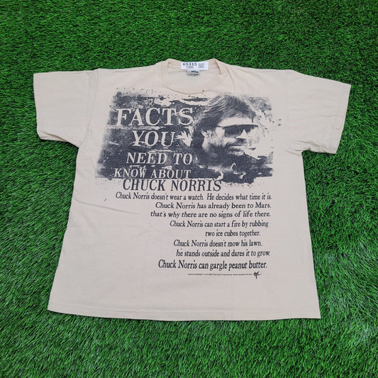 Chuck-Norris Shirt Womens XL 22x25 Beige Cream