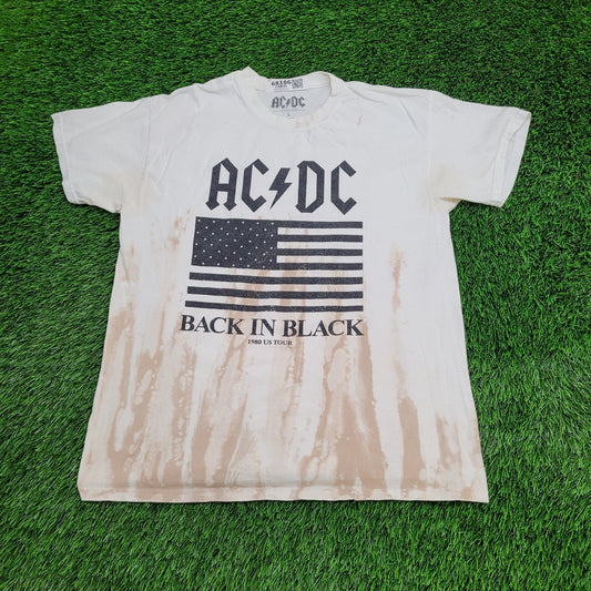 ACDC Band Shirt Womens Large 20x26 Back-In-Black