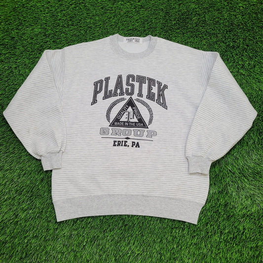 Vintage Plastek-Group Sweatshirt Womens Large 20x25 GrayS