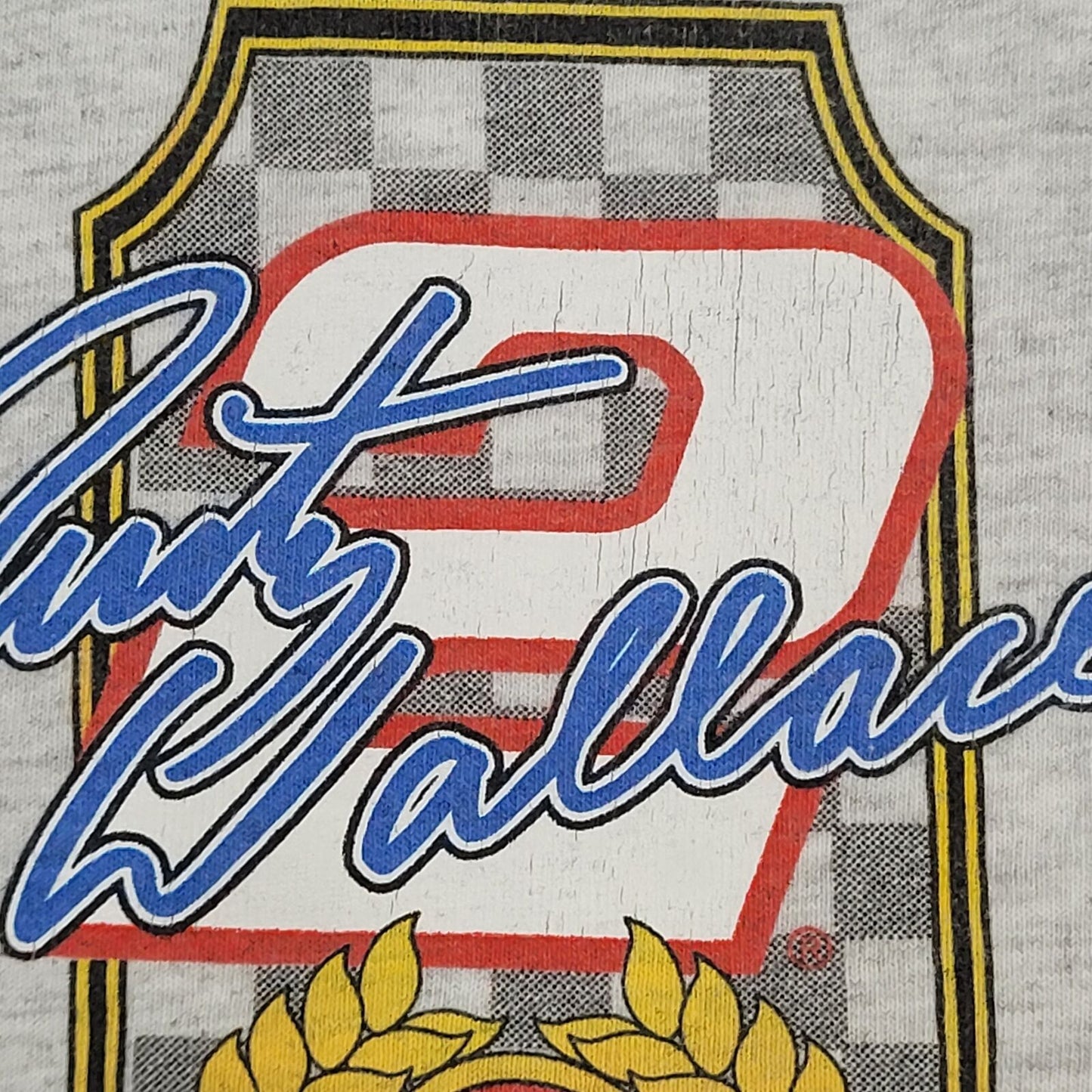 Vintage Rusty-Wallace NASCAR Shirt XL 25x30 Gray