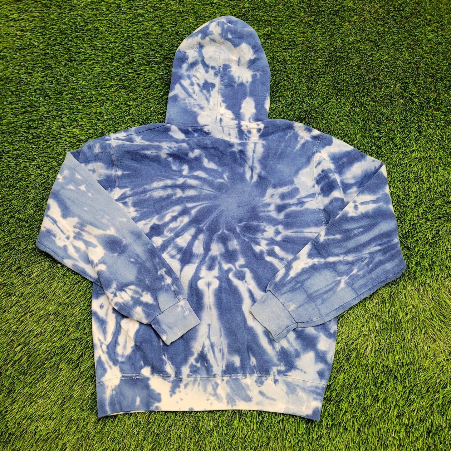 Vintage Tie-Dye Hoodie Womens Medium 19x24 Blue