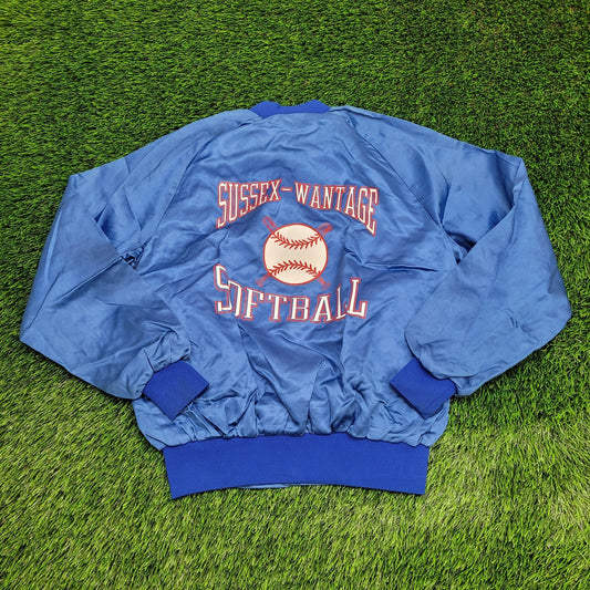 Vintage Sussex-Wantage Bomber Jacket Medium 22x24 Softball