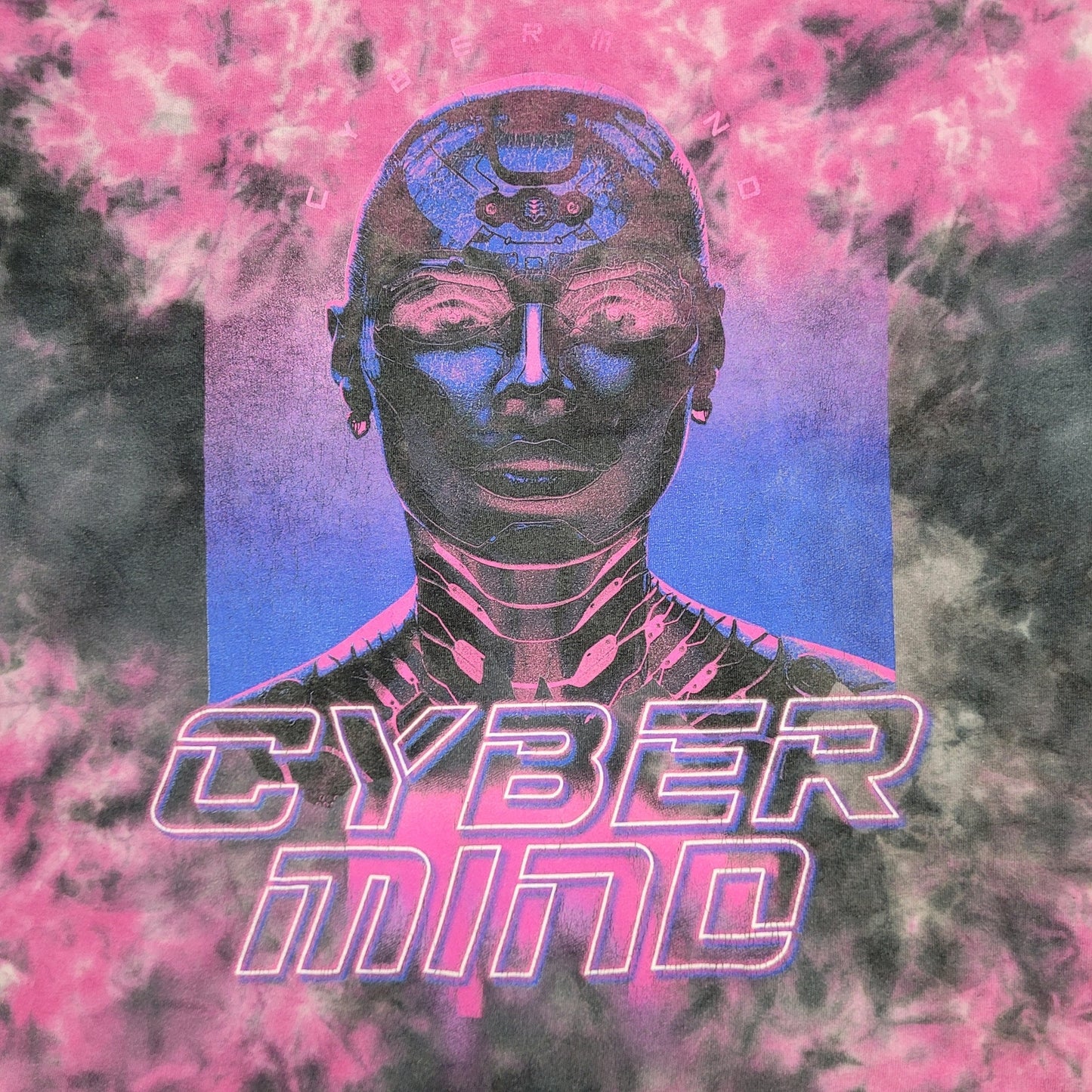 Cyber Robot Shirt Womens Large 20x26 Tie-Dye